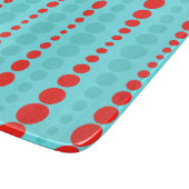 Retro Red- en Turquoise-Stippen snijraad Snijplank (Hoek)