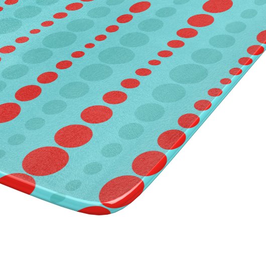 Retro Red- en Turquoise-Stippen snijraad Snijplank (Hoek)