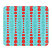 Retro Red- en Turquoise-Stippen snijraad Snijplank (Voorkant)