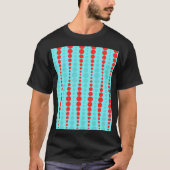 Retro Red en Turquoise Stippen T-Shirt (Voorkant)