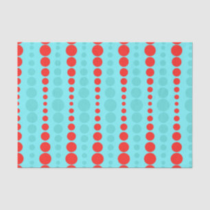 Retro Red- en Turquoise-Stippen Tissuepapier