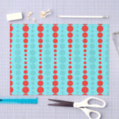 Retro Red- en Turquoise-Stippen Tissuepapier (Craft)