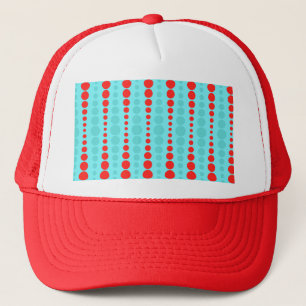 Retro Red en Turquoise Stippen Trucker Hats Trucker Pet