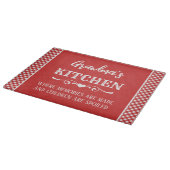 Retro Red en White Gecontkered Grandma's Kitchen Snijplank (Hoek)