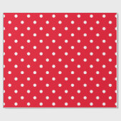 Retro Red en White Polka Dots Cadeaupapier (Vlak)