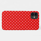 Retro Red en White Polka Dots Case-Mate iPhone Case (Achterkant (horizontaal))
