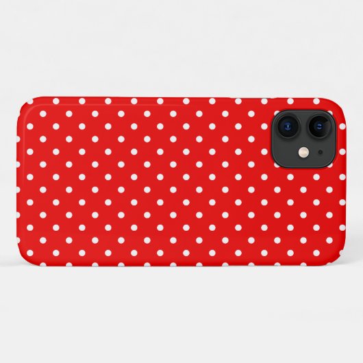 Retro Red en White Polka Dots Case-Mate iPhone Case (Achterkant (horizontaal))