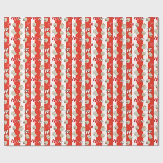 Retro Red en White Striped Popcorn Pattern Cadeaupapier (Vlak)
