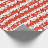 Retro Red en White Striped Popcorn Pattern Cadeaupapier (Hoek)