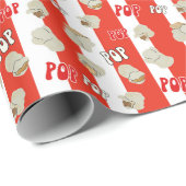 Retro Red en White Striped Popcorn Pattern Cadeaupapier (Rol Hoek)