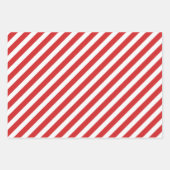 Retro Red en White Traditionele Kerstmis Inpakpapier Vel (Voorkant 3)