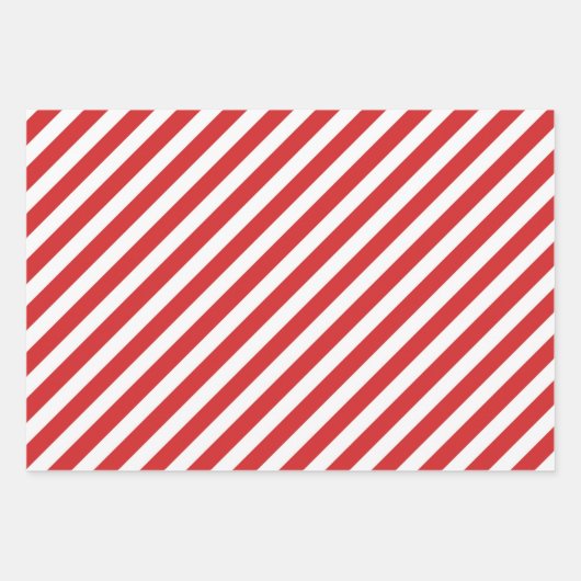 Retro Red en White Traditionele Kerstmis Inpakpapier Vel (Voorkant 3)