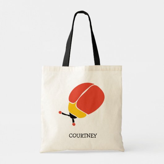 Retro Red en Yellow Beetle Bug op maat Tote Bag (Achterkant)