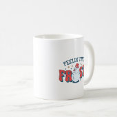 Retro Red Feelin' Kinda Frosty Grappige Sneeuwman Koffiemok (Voorkant rechts)