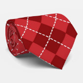 Retro Red Fifties Argyle Stropdas (Opgerold)
