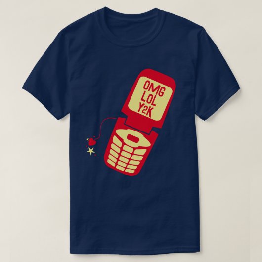 Retro Red Flip Phone T-Shirt (Design voorkant)