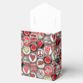 Retro Red Floral Harten Valentijn Bottle Pet Art Bedankdoosjes (Geopend)