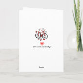 Retro Red Floral Hearts Bottle Pet Valentijnsdag Feestdagen Kaart (Achterkant)