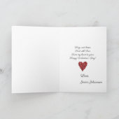 Retro Red Floral Hearts Bottle Pet Valentijnsdag Feestdagen Kaart (Binnen)