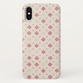 Retro Red Flower Gold Star  achtergrond Case-Mate iPhone Case (Achterkant)