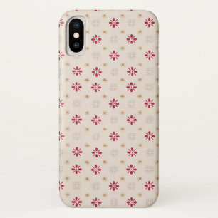 Retro Red Flower Gold Star  achtergrond Case-Mate iPhone Case