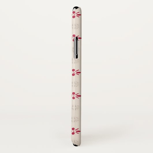 Retro Red Flower Gold Star  achtergrond Case-Mate iPhone Case (Achterkant / rechts)