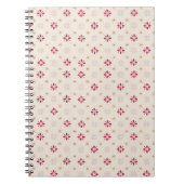 Retro Red Flower Gold Star  achtergrond Notitieboek (Voorkant)