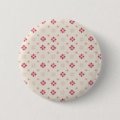 Retro Red Flower Gold Star  achtergrond Ronde Button 5,7 Cm (Voorkant)