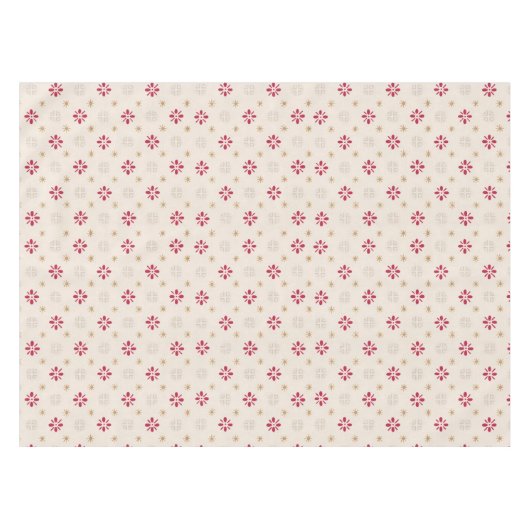 Retro Red Flower Gold Star achtergrond Tafelkleed (Voorkant (Horizontaal))