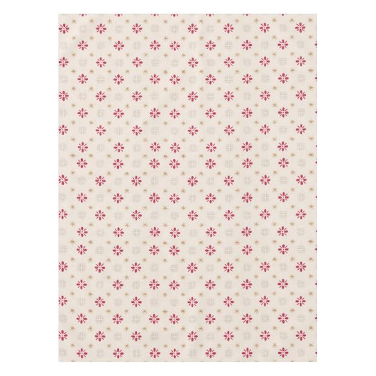 Retro Red Flower Gold Star  achtergrond Tafelkleed (Voorkant)