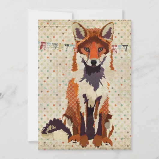 Retro Red Fox Birthday Uitnodiging (Achterkant)