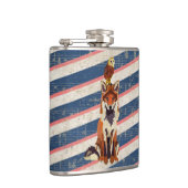 Retro Red Fox & Owl Flask Heupfles (Rechts)