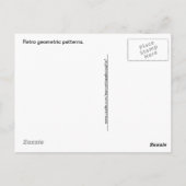 Retro Red Geometric Patroon Briefkaart (Achterkant)