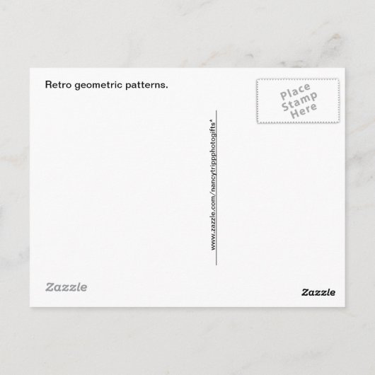 Retro Red Geometric Patroon Briefkaart (Achterkant)