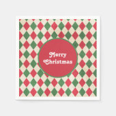 Retro Red Green Harlequin Holiday Servet (Voorkant)