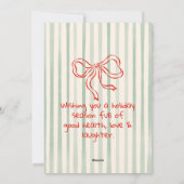 Retro Red Green Smiling Christmas Trees Non Photo Feestdagenkaart (Achterkant)