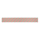 Retro Red Green White Christmas Stripe Pattern Grosgrain Lint (Voorkant)