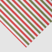 Retro Red Green White Christmas Stripe Pattern Tissuepapier (Detail)