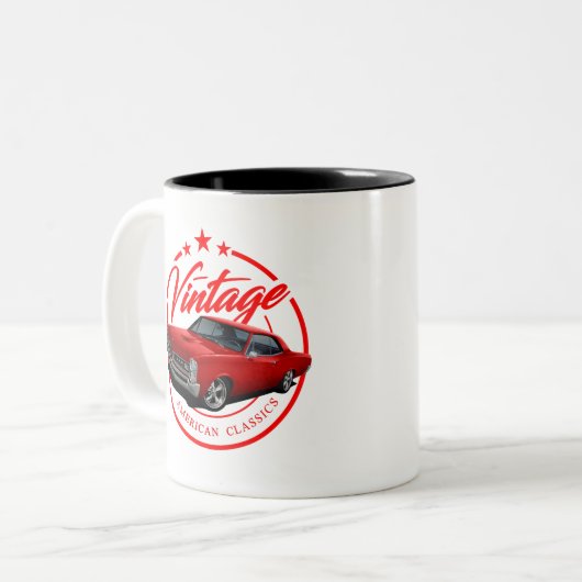 Retro Red GTO Tweekleurige Koffiemok (Voorkant links)