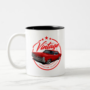 Retro Red GTO Tweekleurige Koffiemok