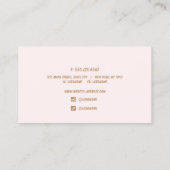 Retro Red Handgeschreven Script Typografie Roze Visitekaartje (Achterkant)