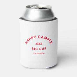 Retro Red Happy Camper Crest Camp Crew Blikjeskoeler