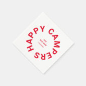 Retro Red Happy Campers Camping Trip Custom Servet (Hoek)
