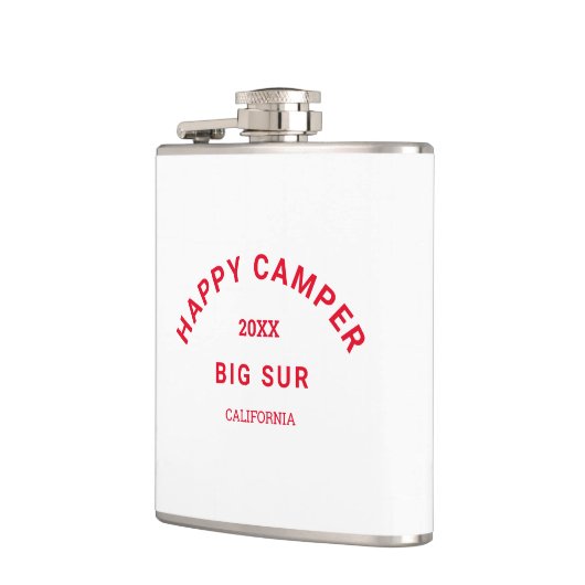 Retro Red Happy Campers Crest Camp Weekend Heupfles (Links)