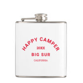 Retro Red Happy Campers Crest Camp Weekend Heupfles (Voorkant)