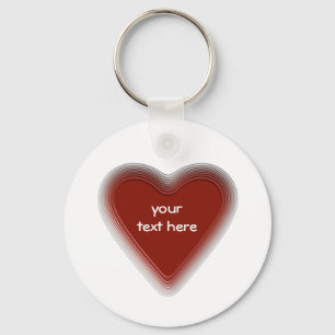 Retro red hart sleutelhanger voor jouw tekst
