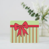 Retro Red Holiday Bow uitnodigingen (Staand voorkant)