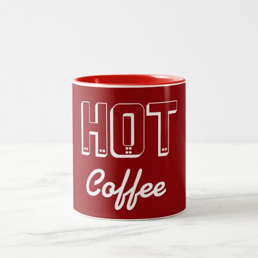 Retro Red Hot Coffee-Mok Tweekleurige Koffiemok (Center)