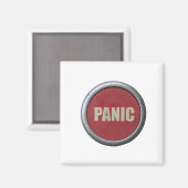 Retro Red Industrial Panic Button Magneet (Voorkant / Achterkant)