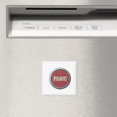 Retro Red Industrial Panic Button Magneet (Insitu (Vaatwasser))